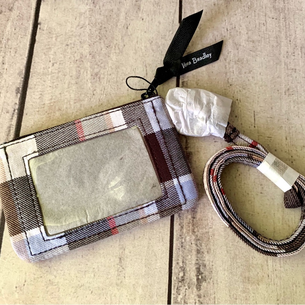 New Vera Bradley Perfectly Plaid Zip ID Case & Lanyard. Retail $45+ - Picture 3 of 5